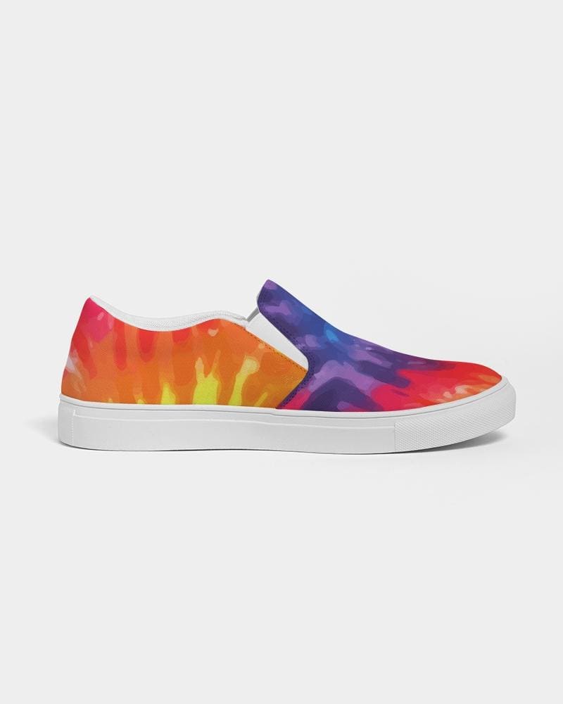 Womens Sneakers - Peace & Love Tie-dye Style Low Top Slip-on Canvas