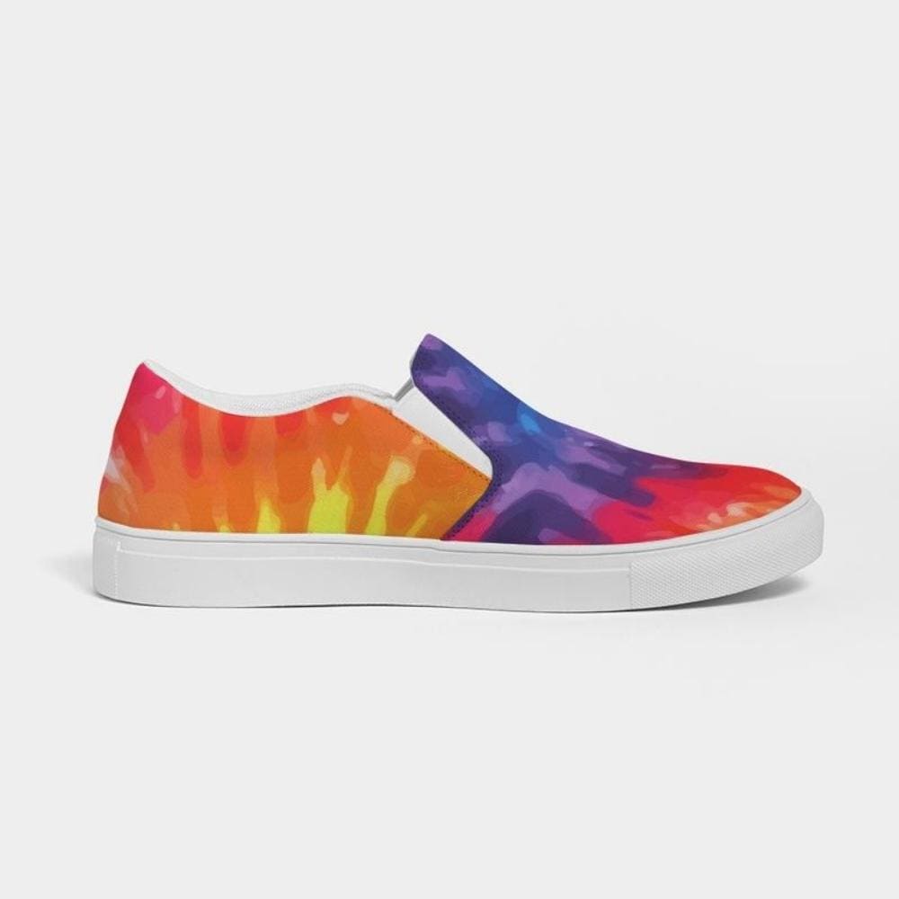 Womens Sneakers - Peace & Love Tie-dye Style Low Top Slip-on Canvas