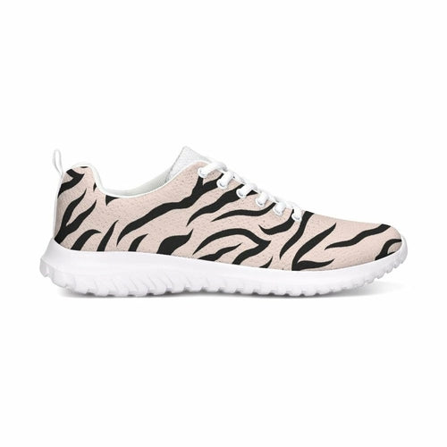 Womens Sneakers - Pink And Black Zebra Stripe Canvas Sports Shoes / - Horizon Bliss