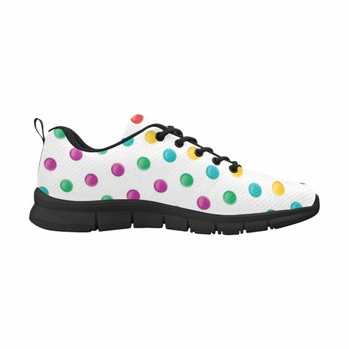 Womens Sneakers, Multicolor Polka Dot Print Running Shoes - Horizon Bliss