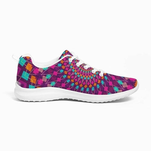 Womens Sneakers - Purple Kaleidoscope Style Canvas Sports Shoes / - Horizon Bliss