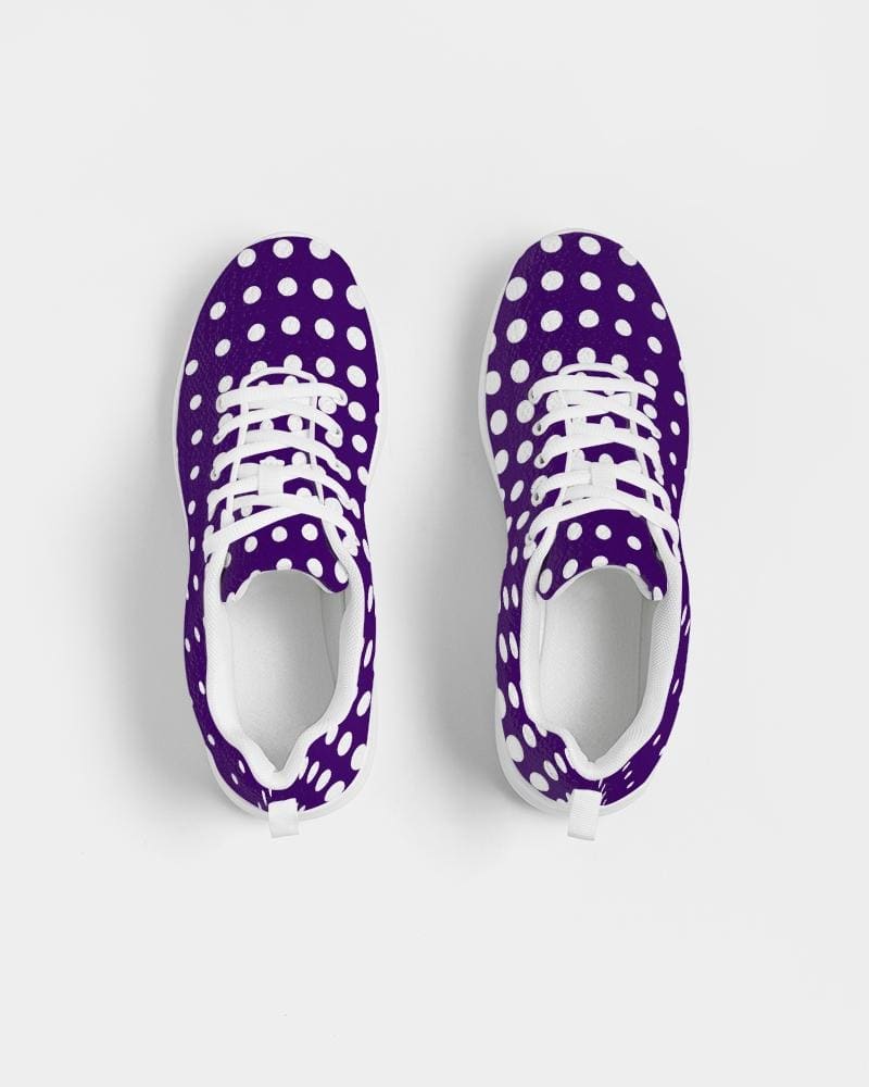 Womens Sneakers - Purple Polka Dot Canvas Sports Shoes / Running