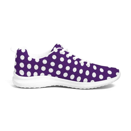 Womens Sneakers - Purple Polka Dot Canvas Sports Shoes / Running