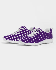 Womens Sneakers - Purple Polka Dot Canvas Sports Shoes / Running