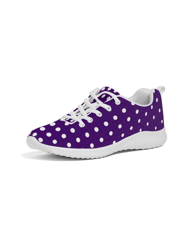 Womens Sneakers - Purple Polka Dot Canvas Sports Shoes / Running