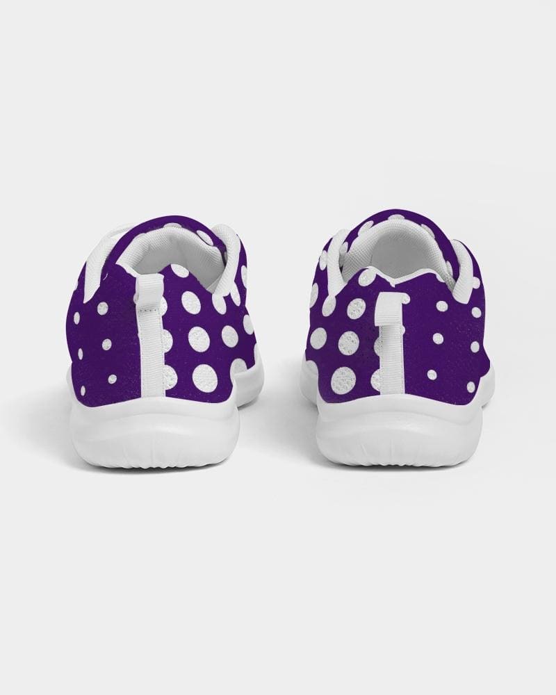 Womens Sneakers - Purple Polka Dot Canvas Sports Shoes / Running