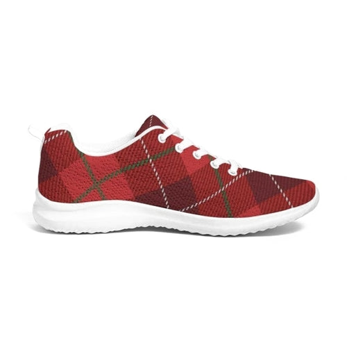 Womens Sneakers - Red Plaid Canvas Sports Shoes / Running - Horizon Bliss