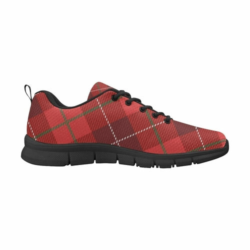 Womens Sneakers,  Red Plaid  Running Shoes - Horizon Bliss