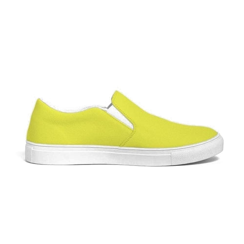 Womens Sneakers - Yellow Canvas Sports Shoes / Slip-on