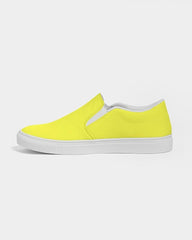 Womens Sneakers - Yellow Canvas Sports Shoes / Slip-on