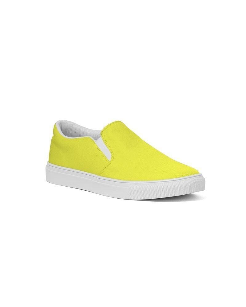 Womens Sneakers - Yellow Canvas Sports Shoes / Slip-on