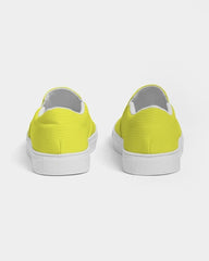 Womens Sneakers - Yellow Canvas Sports Shoes / Slip-on