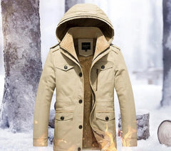 Mens Hooded Military Style Coat - Horizon Bliss