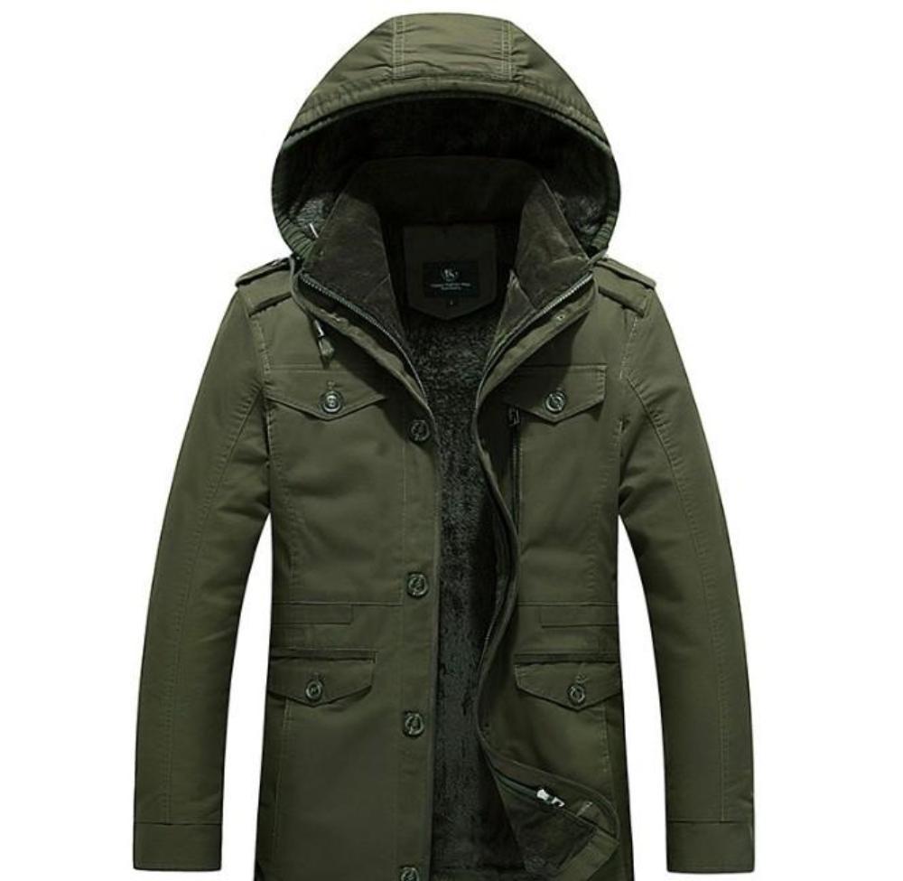 Mens Hooded Military Style Coat - Horizon Bliss