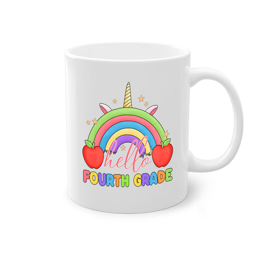 Hello 4th Grade Unicorn Rainbow 14#- 4th grade-Mug / Coffee Cup