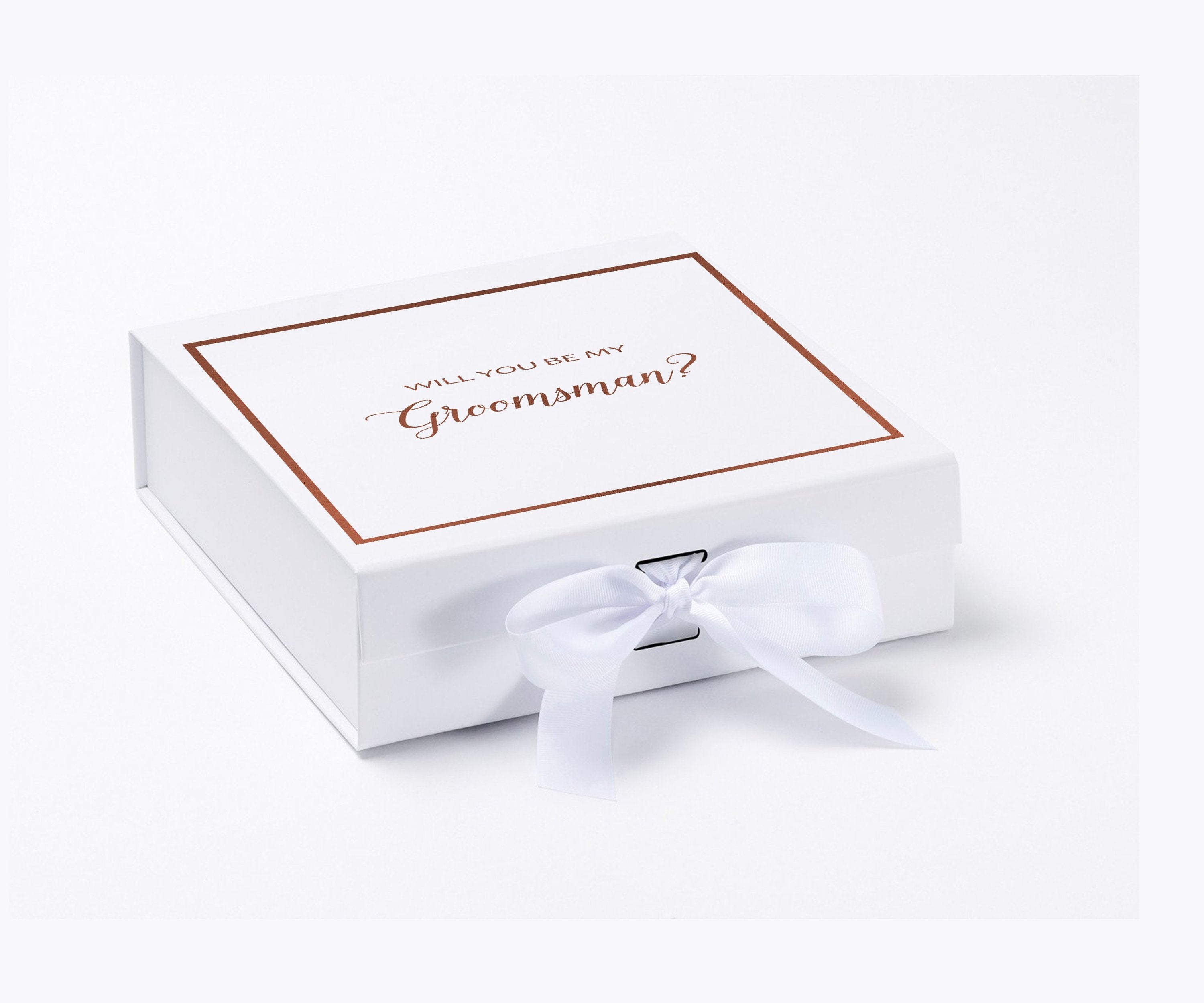 Will You Be My groomsman? Proposal Box White -  Border - Horizon Bliss