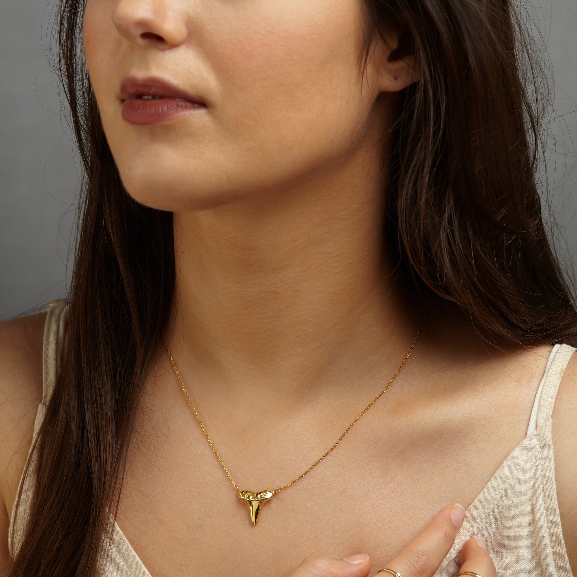 Gold Shark Tooth Necklace Layer Bolo Necklace - Horizon Bliss