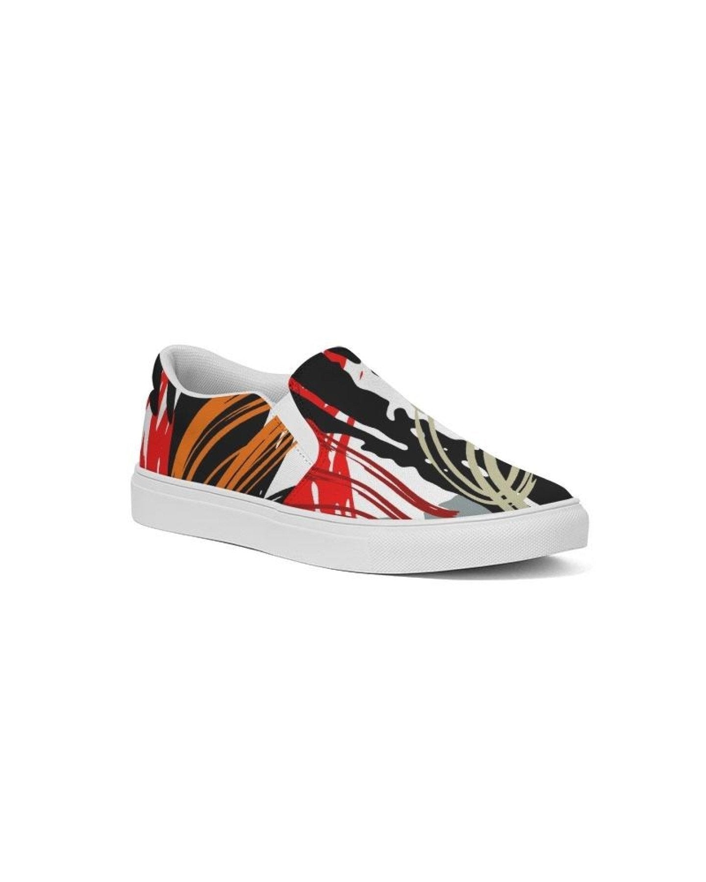 Womens Sneakers - Canvas Slip On Shoes, Multicolor Circular Print - Horizon Bliss