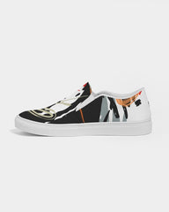 Womens Sneakers - Canvas Slip On Shoes, Multicolor Circular Print - Horizon Bliss