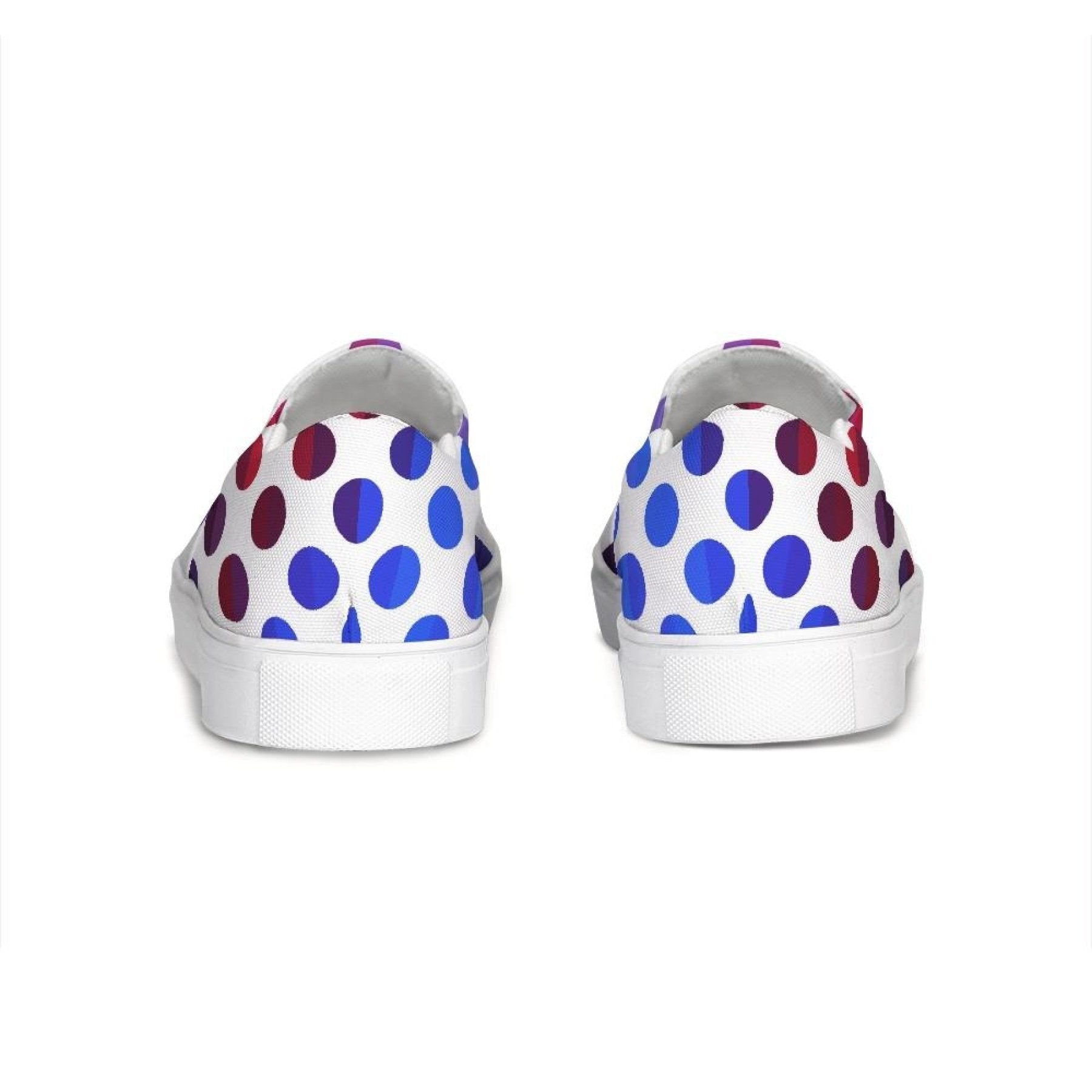 Athletic Sneakers, Low Cut Polka Dot Canvas Slip-on Sports Shoes - Horizon Bliss