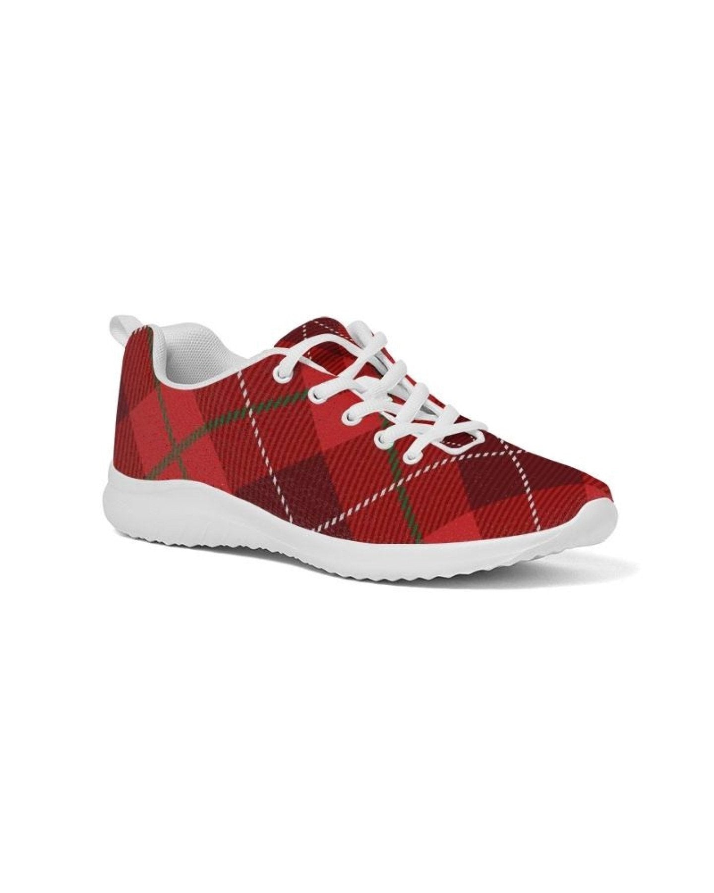 Womens Sneakers - Red Plaid Canvas Sports Shoes / Running - Horizon Bliss