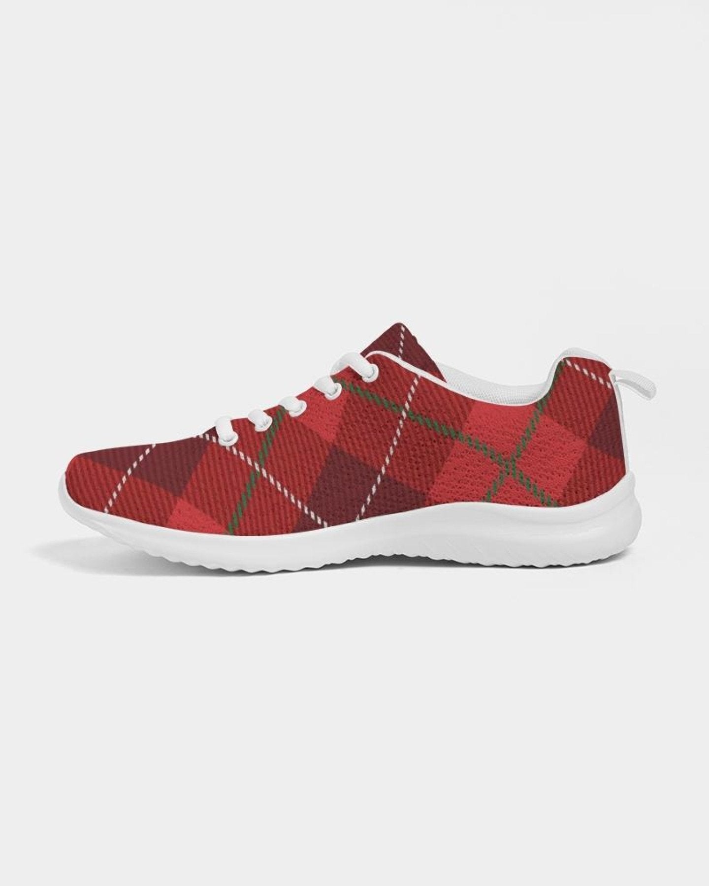 Womens Sneakers - Red Plaid Canvas Sports Shoes / Running - Horizon Bliss