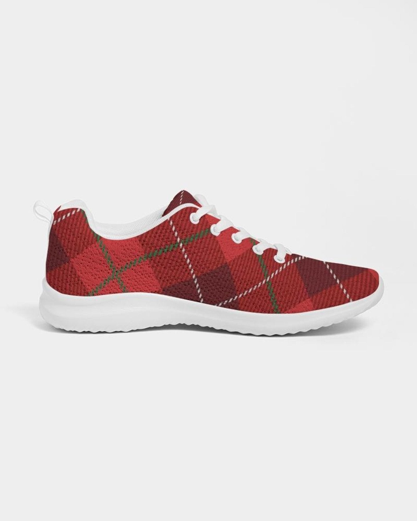 Womens Sneakers - Red Plaid Canvas Sports Shoes / Running - Horizon Bliss