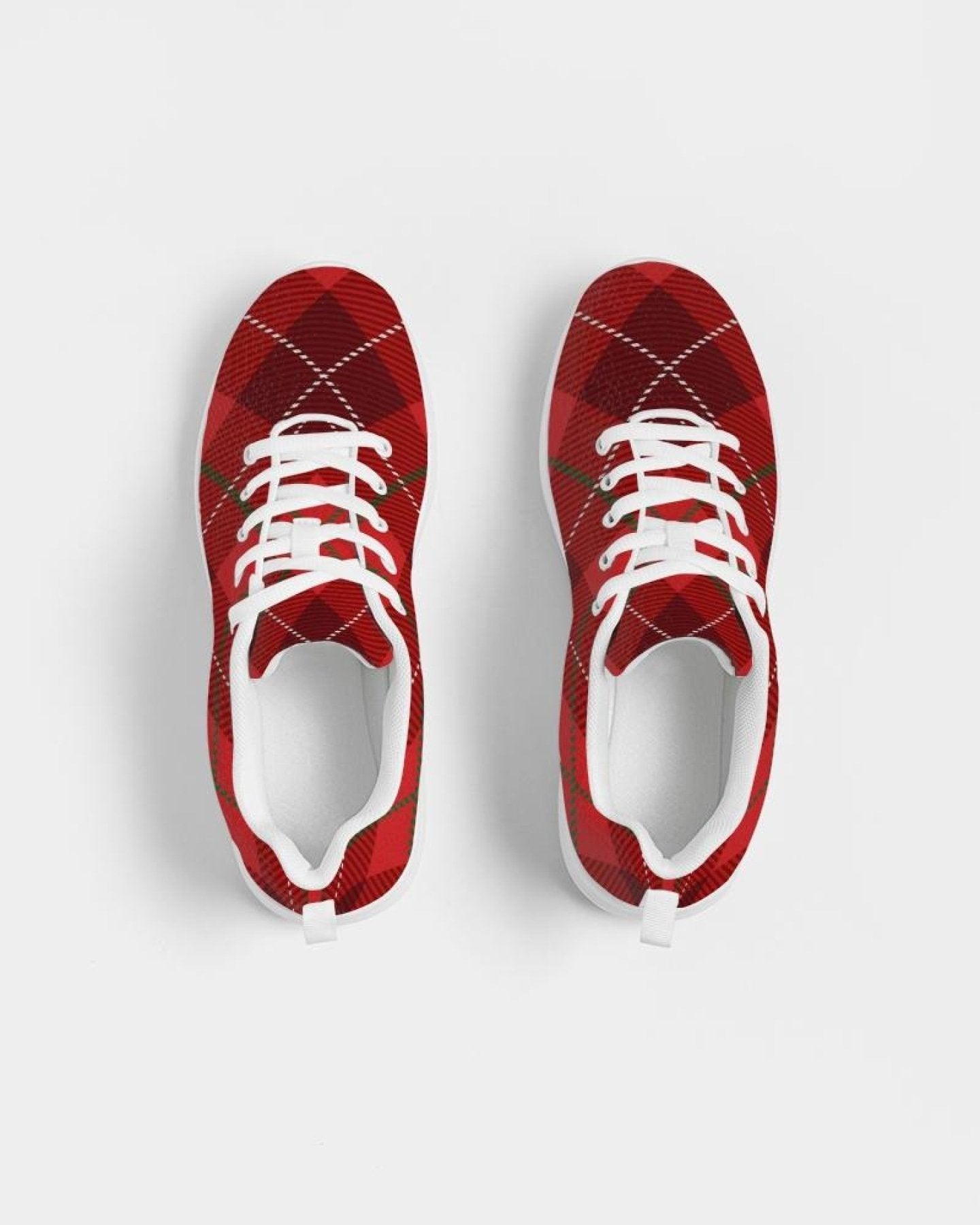 Womens Sneakers - Red Plaid Canvas Sports Shoes / Running - Horizon Bliss