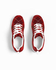 Womens Sneakers - Red Plaid Canvas Sports Shoes / Running - Horizon Bliss