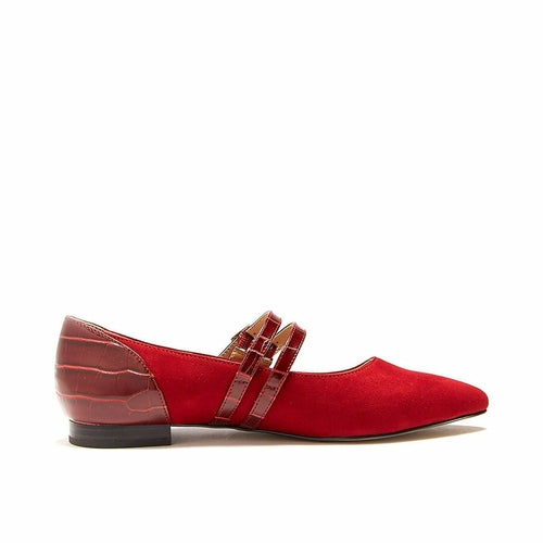 Womens Sahara Red Flat Shoes (size 6.5) - Horizon Bliss