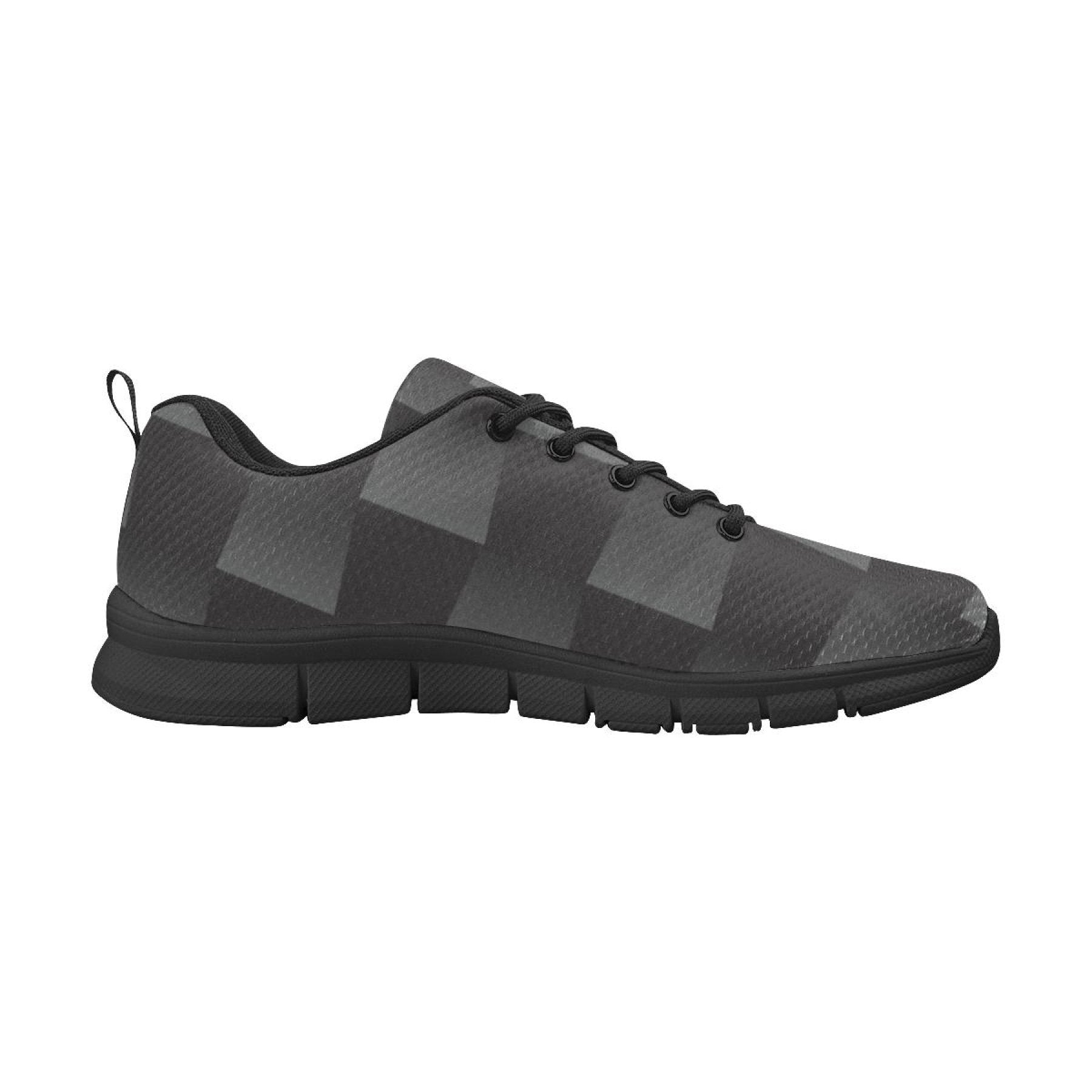 Womens Sneakers, Black and Gray 3d Print Running Shoes - Horizon Bliss