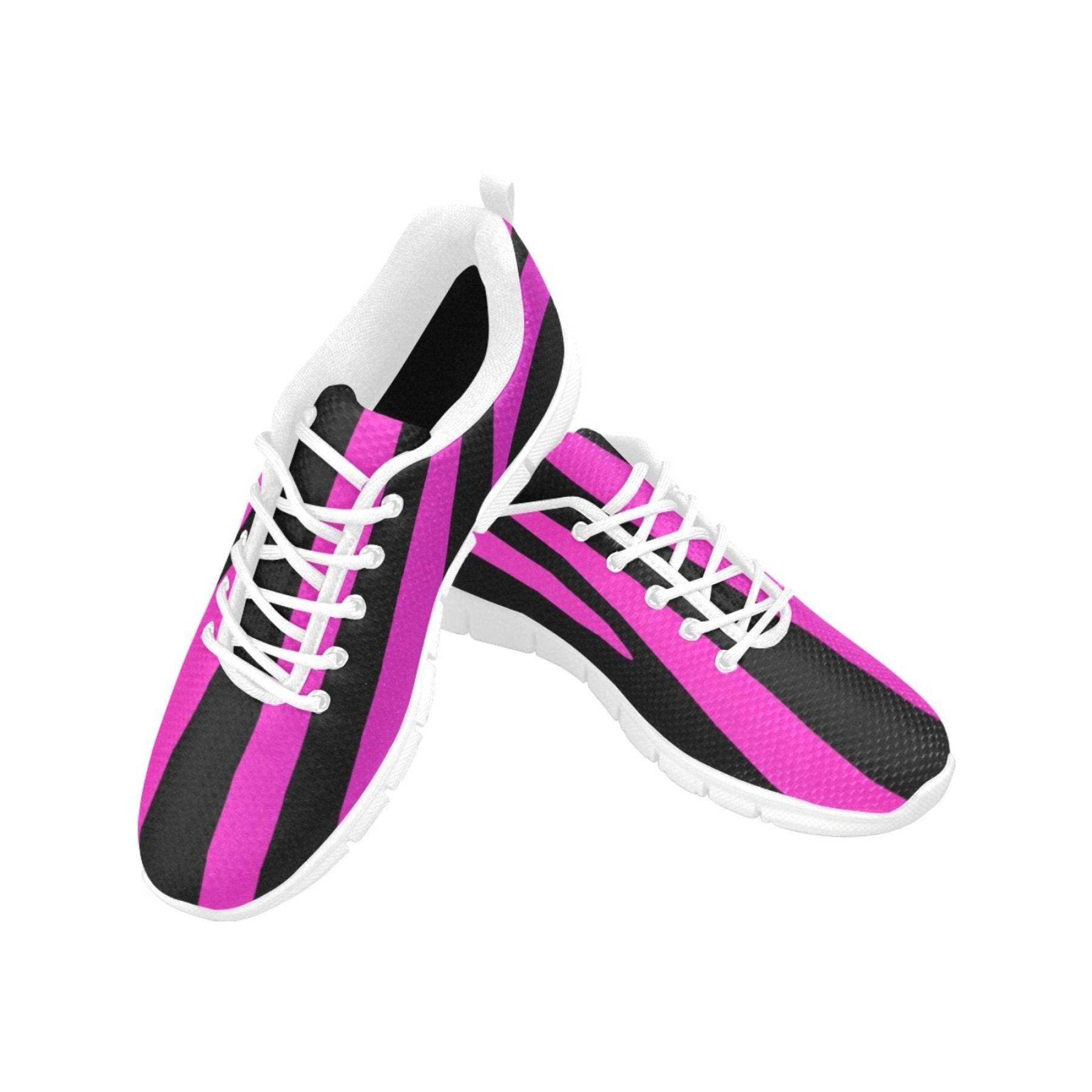 Womens Sneakers, Black And Purple Stripe Running Shoes - Horizon Bliss