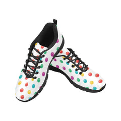 Womens Sneakers, Multicolor Polka Dot Print Running Shoes - Horizon Bliss