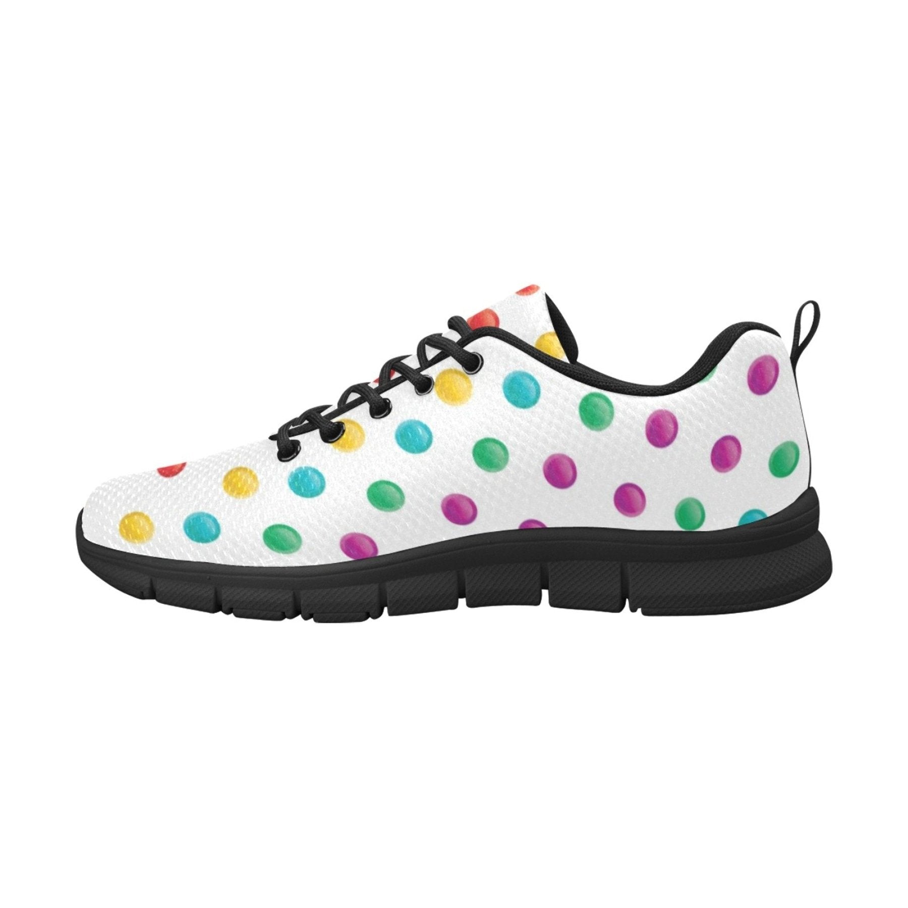 Womens Sneakers, Multicolor Polka Dot Print Running Shoes - Horizon Bliss