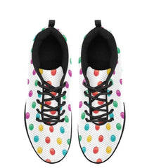 Womens Sneakers, Multicolor Polka Dot Print Running Shoes - Horizon Bliss