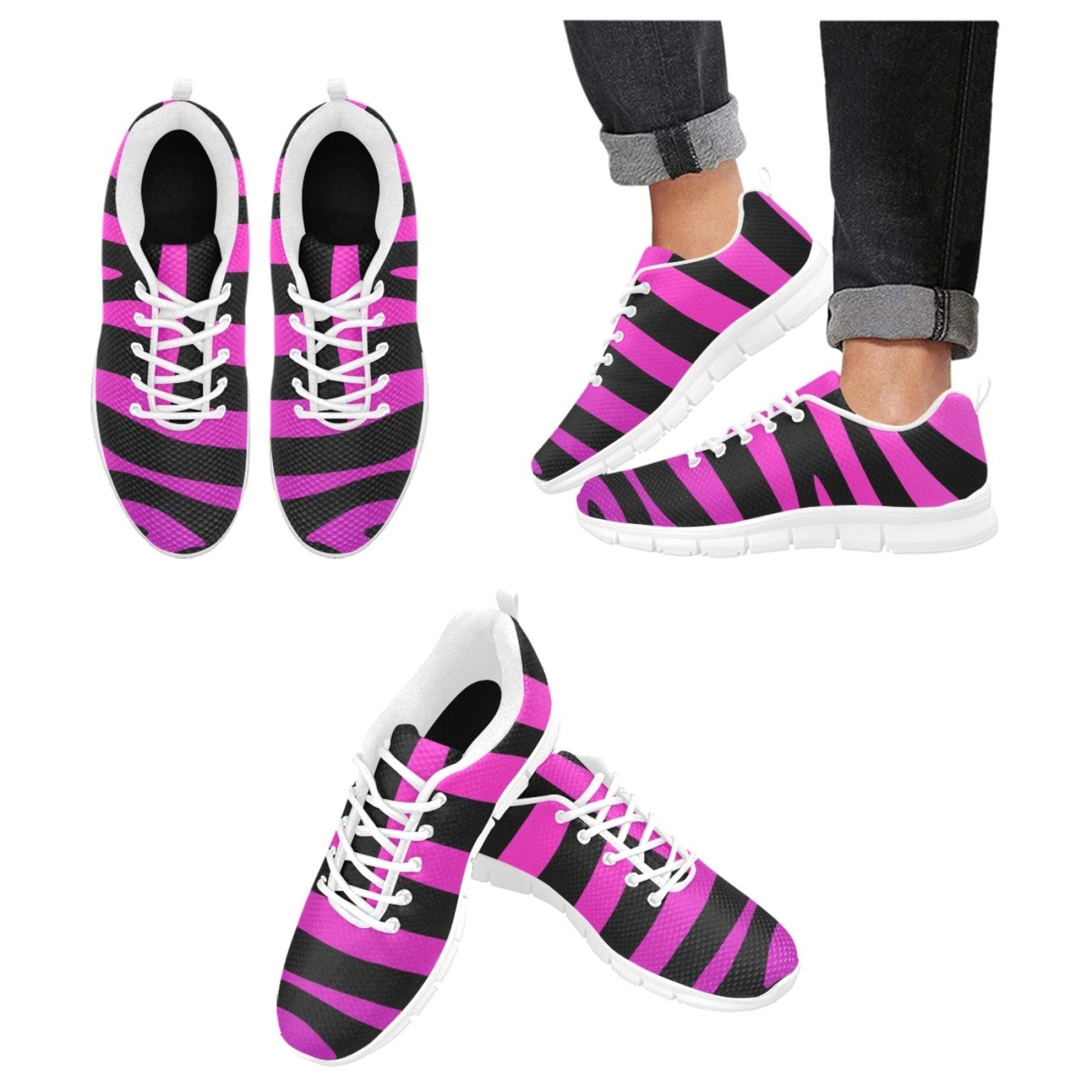 Womens Sneakers, Black Strip And Purple Running Shoes - Horizon Bliss