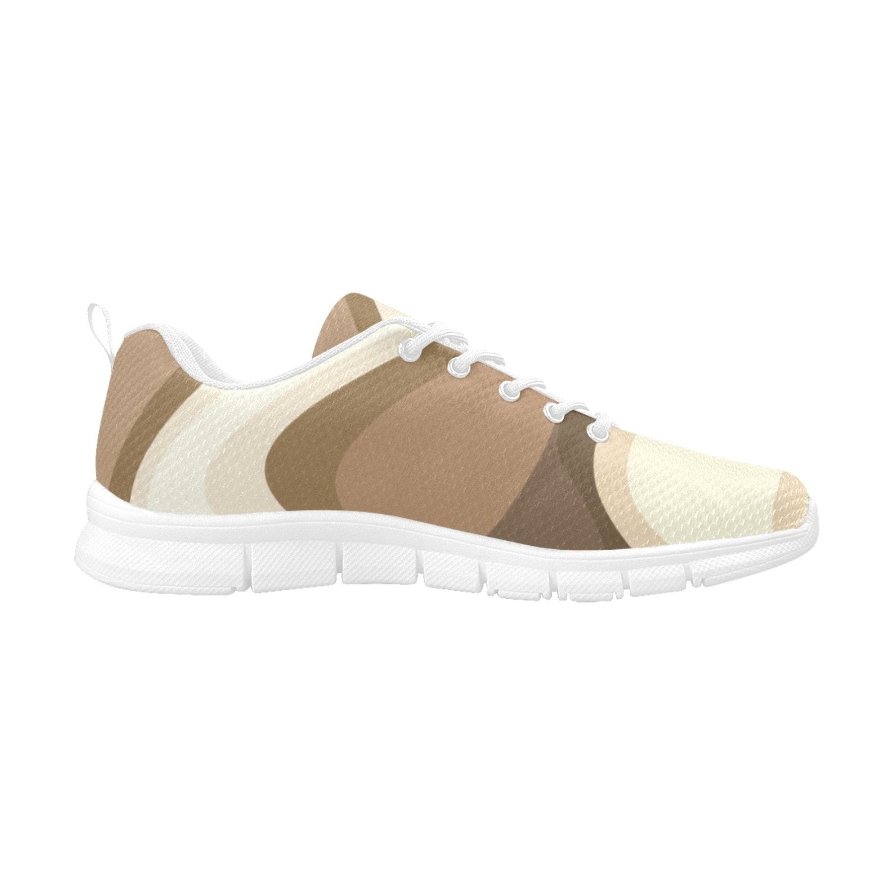 Womens Athletic Shoes, Brown And Cream Abstract Marble Swirl - Horizon Bliss