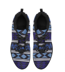 Womens Sneakers, Blue Aztec Print Running Shoes - Horizon Bliss