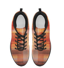 Womens Sneakers, Geometric Brown And Black Running Shoes - Horizon Bliss