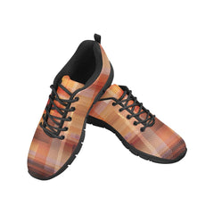 Womens Sneakers, Geometric Brown And Black Running Shoes - Horizon Bliss