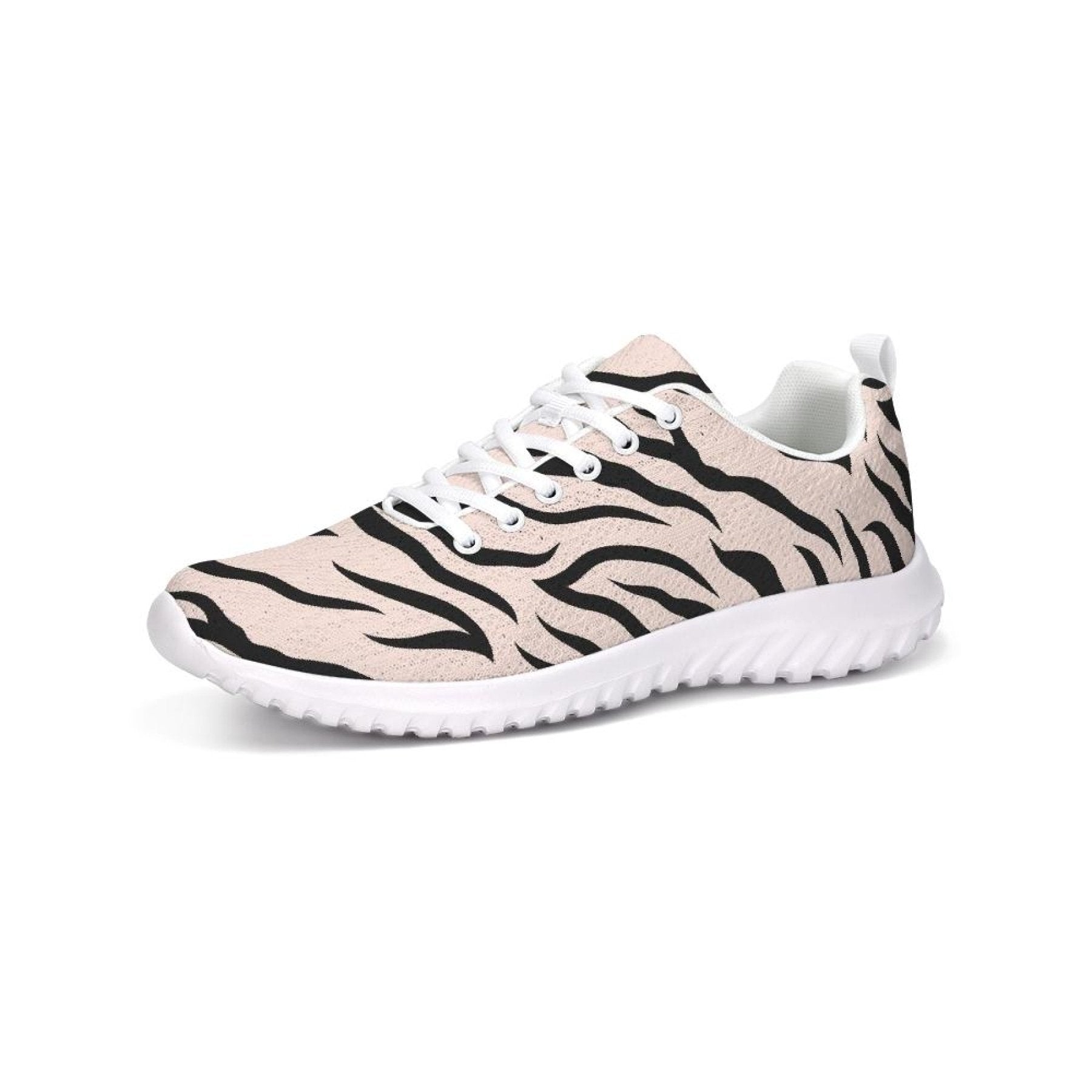 Womens Sneakers - Pink And Black Zebra Stripe Canvas Sports Shoes / - Horizon Bliss