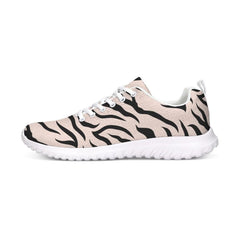 Womens Sneakers - Pink And Black Zebra Stripe Canvas Sports Shoes / - Horizon Bliss