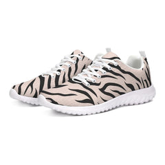 Womens Sneakers - Pink And Black Zebra Stripe Canvas Sports Shoes / - Horizon Bliss