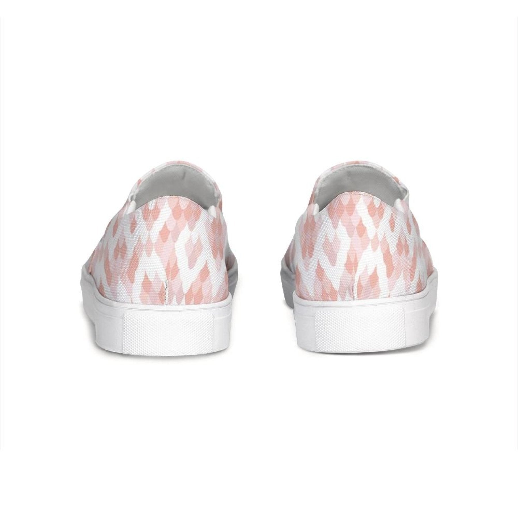 Womens Sneakers - Pink & White Low Top Slip-on Canva Shoes - Horizon Bliss