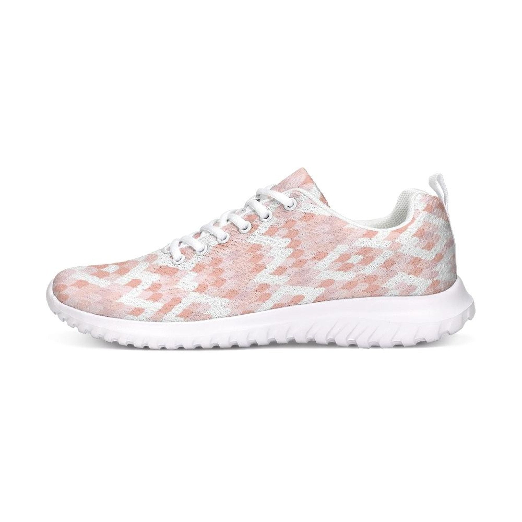 Womens Sneakers, Pink & White Low Top Canvas Running Shoes - Horizon Bliss