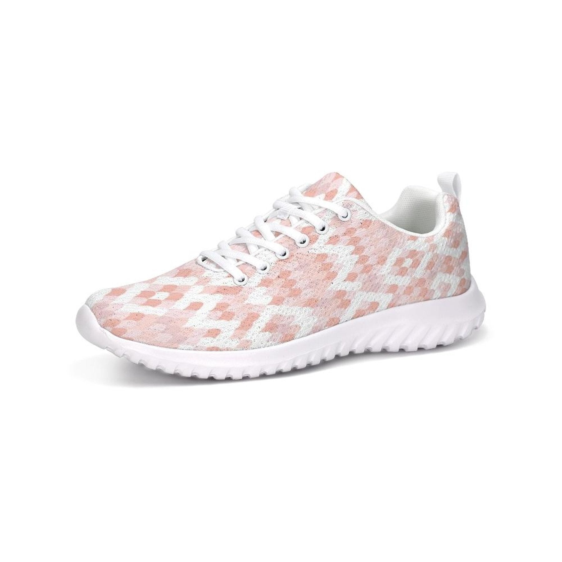 Womens Sneakers, Pink & White Low Top Canvas Running Shoes - Horizon Bliss