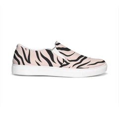 Womens Sneakers - Pink And Black Zebra Stripe Canvas Sports Shoes / - Horizon Bliss