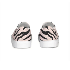 Womens Sneakers - Pink And Black Zebra Stripe Canvas Sports Shoes / - Horizon Bliss