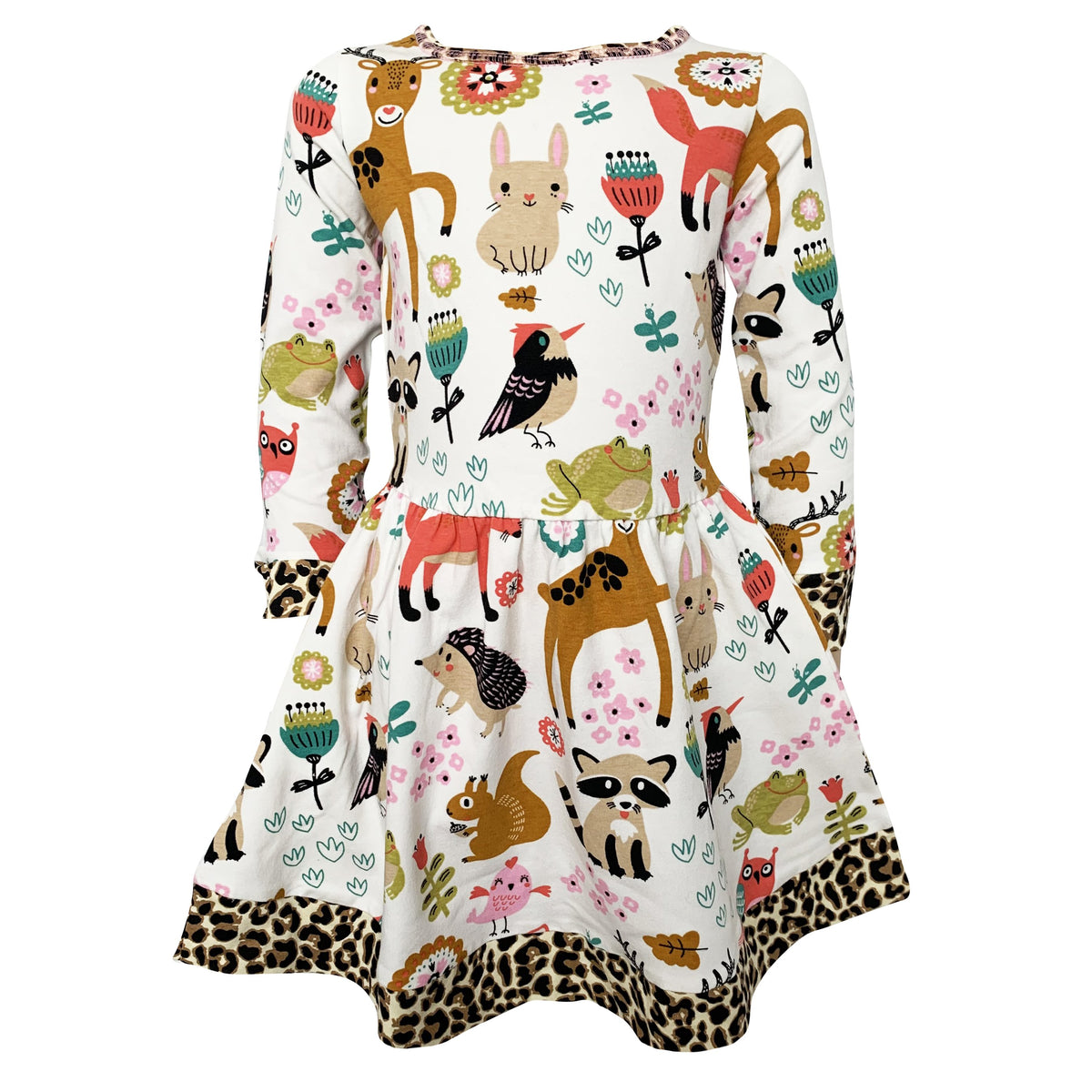 AnnLoren Little & Big Girls Long Sleeve Boutique Forest Friends Fall - Horizon Bliss