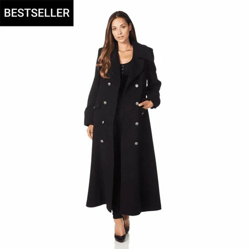 Wool Blend Double Breasted Maxi Coat (2004-WOOL) - Horizon Bliss